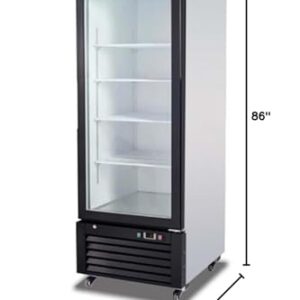 Migali C-23RM-HC 27" Swing Glass Door Merchandiser Refrigerator 23 Cu Ft White - Bottom Mount Glass Front Fridge, Beverage Display Cooler With Lock - ETL Listed