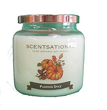 Scentsational Soaps & Candles "Pumpkin Spice" Natural Soy Candle w/Lid 19 Oz