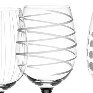 Mikasa Set of 4 Cheers Crystal White Wine Glasses, Silver