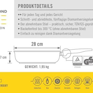 Woll Norbert Diamond Lite 1728DPI Induction Cast High-Rim Pan AS 28 cm/7 cm/3.5 litres Black