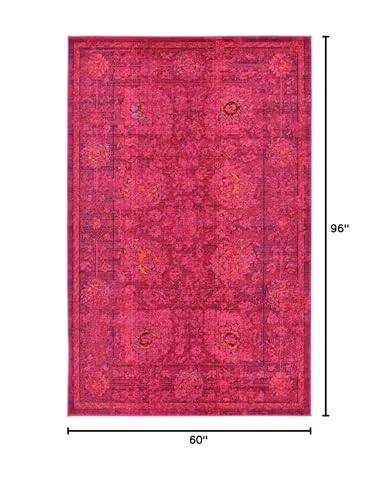 Unique Loom Medici Collection Vintage Botanical Traditional Red Area Rug (5' 0 x 8' 0)