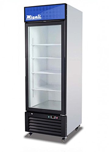 Migali C-23RM-HC 27" Swing Glass Door Merchandiser Refrigerator 23 Cu Ft White - Bottom Mount Glass Front Fridge, Beverage Display Cooler With Lock - ETL Listed