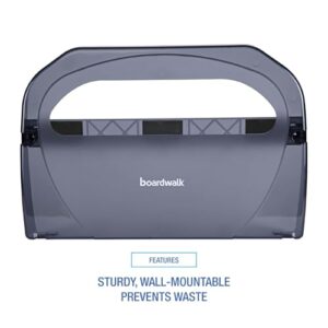 Boardwalk TS510SBBW 17.25 in. x 3.13 in. x 11.75 in. Toilet Seat Cover Dispenser - Smoke Black