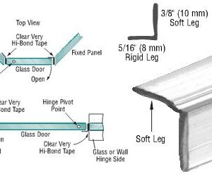 CRL Translucent Vinyl Edge "L" Seal with Pre-Applied Tape for 3/8" Maximum Gap - 95 in long