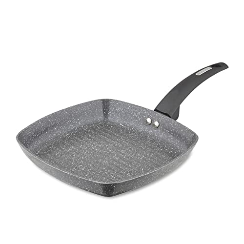 Tower T80336 Cerastone Forged Grill Pan with Non-Stick Coating and Soft Touch Handle, 25cm, Graphite