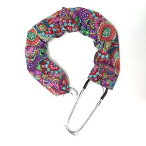 stethoscope covers handmade variety patterns 100% cotton (bold multi color flowers)