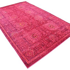 Unique Loom Medici Collection Vintage Botanical Traditional Red Area Rug (5' 0 x 8' 0)