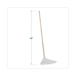 Boardwalk 112R Deck Mop w/51 in. Wooden Handle, 12 oz. Rayon Fiber Head, 6/Pack