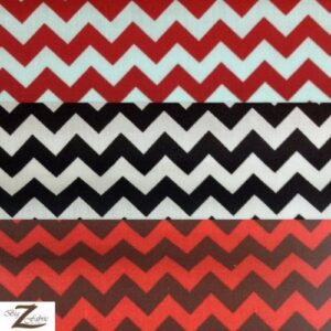 White/Black 1" Zig ZAG Chevron Poly Cotton Fabric 58"/59" Width Sold by The Yard (P219)