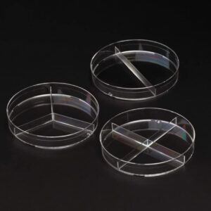 Celltreat 229684 Petri Dish, 4 Compartments, Sterile, 100 mm x 15 mm, 25 per Bag, Clear (Pack of 500)