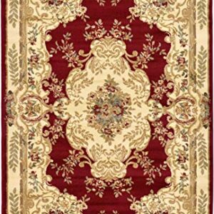 Unique Loom Versailles Collection Area Rug - Charles (5' 3" x 8' Rectangle Red/Cream)