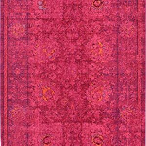 Unique Loom Medici Collection Vintage Botanical Traditional Red Area Rug (5' 0 x 8' 0)