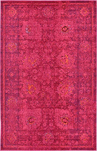 Unique Loom Medici Collection Vintage Botanical Traditional Red Area Rug (5' 0 x 8' 0)