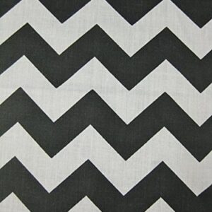 White/Black 1" Zig ZAG Chevron Poly Cotton Fabric 58"/59" Width Sold by The Yard (P219)