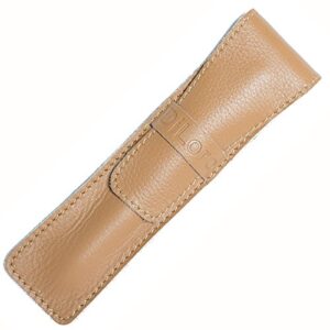 diloro soft full grain leather pencil fountain pen holder case pouch light brown