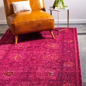 Unique Loom Medici Collection Vintage Botanical Traditional Red Area Rug (5' 0 x 8' 0)