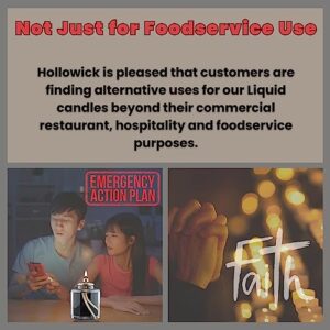 Hollowick - HD15 15 Hour Disposable Liquid Candle Not for Home Consumer Use (96/case),Clear