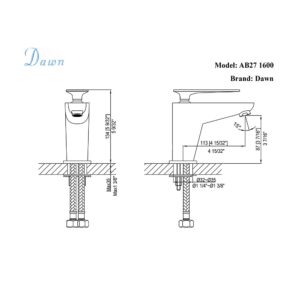 Dawn AB27 1600C Single-Lever Lavatory Faucet, Chrome