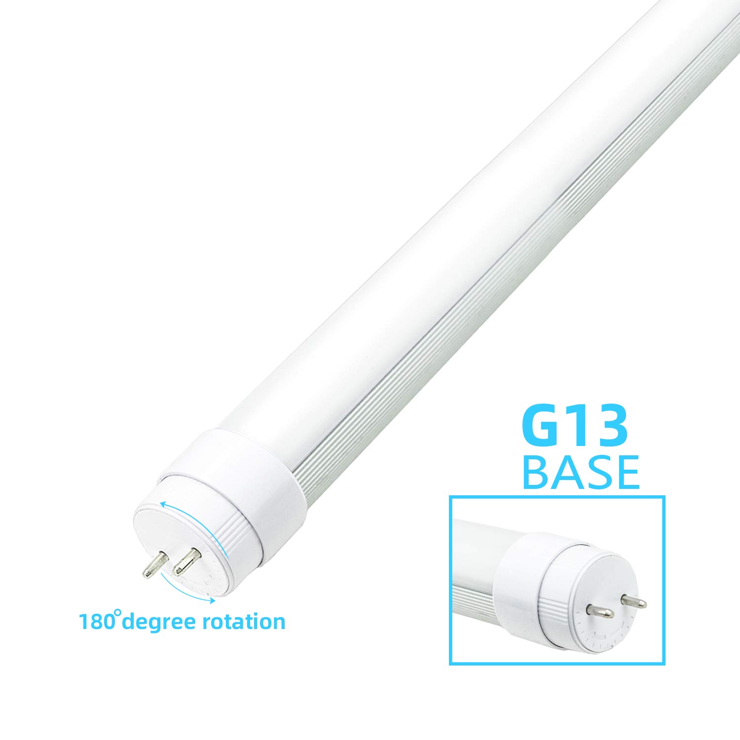 WYZM F15T8 LED Tube Light,120V 4-Pack of 7 Watt F15T8 RV Light Bulb,Rotatable end caps,18" (17-3/4" pin to pin) Length,5500K White Color