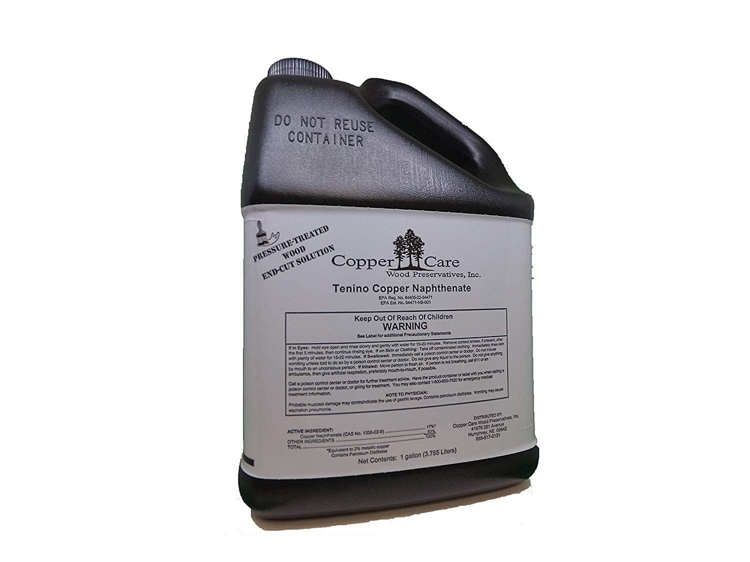 Tenino Copper Naphthenate 17% (2% as Metal) Double Strength - Highest Concentration Allowed - 1 Gallon - Wood Preservative