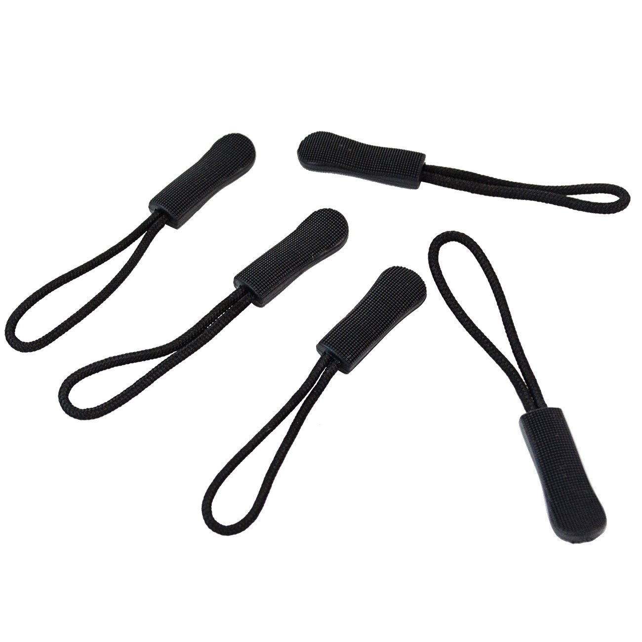 Zipper Pulls- Bskifnn 10pcs Black Nylon Cord Zipper Pulls Fits/Zipper Fixer with Non-slip Gripper