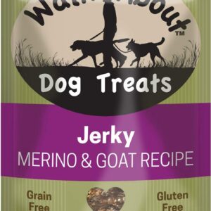 Walk About Pet, WA10002, Premium Jerky Dog Treats, Grain-Free, Gluten-Free, Single Source Protein, Lamb and Goat Recipe, Resealable Pouch, 5.5 Ounces