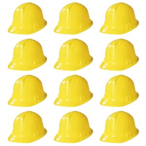 novelty place construction party hats - dress up soft hats for kids and adults (pack of 12)