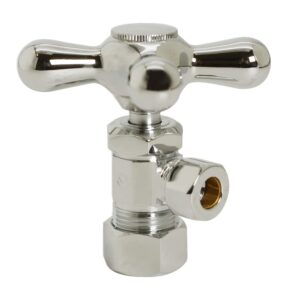 Westbrass Bullnose Faucet Kit with Cross Handles, 5/8" OD x 3/8" OD x 20", Polished Nickel, D105KBNX-05