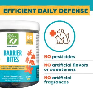 Only Natural Pet EasyDefense Barrier Bites Soft Flea Chews for Dogs - First Line of Defense Againts Fleas & Ticks, Boosts Immune System and Healthy Skin & Coat - (90 Bacon Flavored Soft Chews) 1 Pack