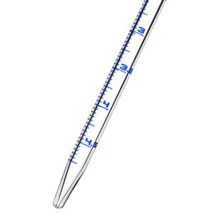 EISCO Serological Pipette, 5ml - Class A, Tolerance ±0.030ml - Blue Graduations - Color Code, Red - Calibrated for Delivery to Jet - Borosilicate Glass