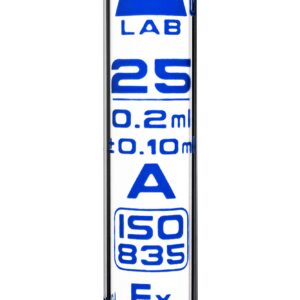 EISCO Serological Pipette, 25ml - Class A, Tolerance ±0.100ml - Blue Graduations - Color Code, White - Calibrated for Delivery to Jet - Borosilicate Glass