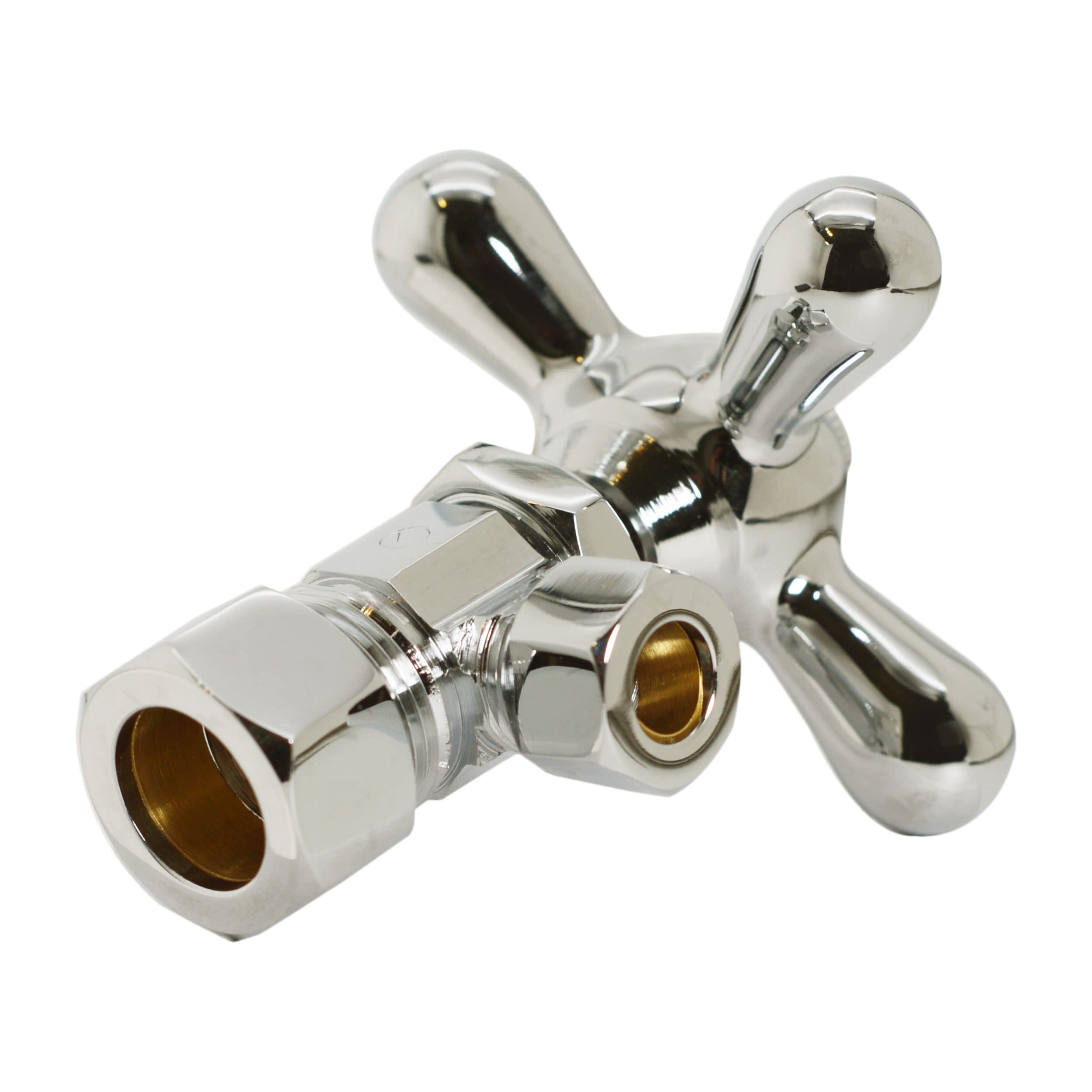 Westbrass Bullnose Faucet Kit with Cross Handles, 5/8" OD x 3/8" OD x 20", Polished Nickel, D105KBNX-05