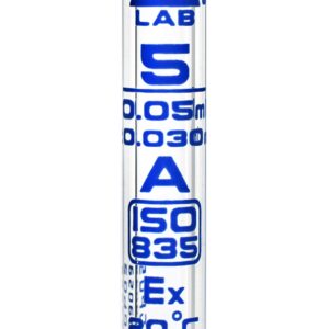 EISCO Serological Pipette, 5ml - Class A, Tolerance ±0.030ml - Blue Graduations - Color Code, Red - Calibrated for Delivery to Jet - Borosilicate Glass