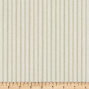 magnolia home fashions berlin ticking stripe duck sand, fabric by the yard