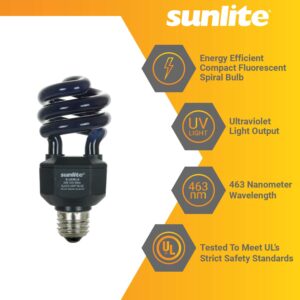 Sunlite 05645-SU CFL Black Light Bulb (BLB), Perfect for Halloween, Spiral Blacklight, 20 Watts, 120 Volts, Medium Base (E26), 463nm, UL Listed, 3 Count (Pack of 1)