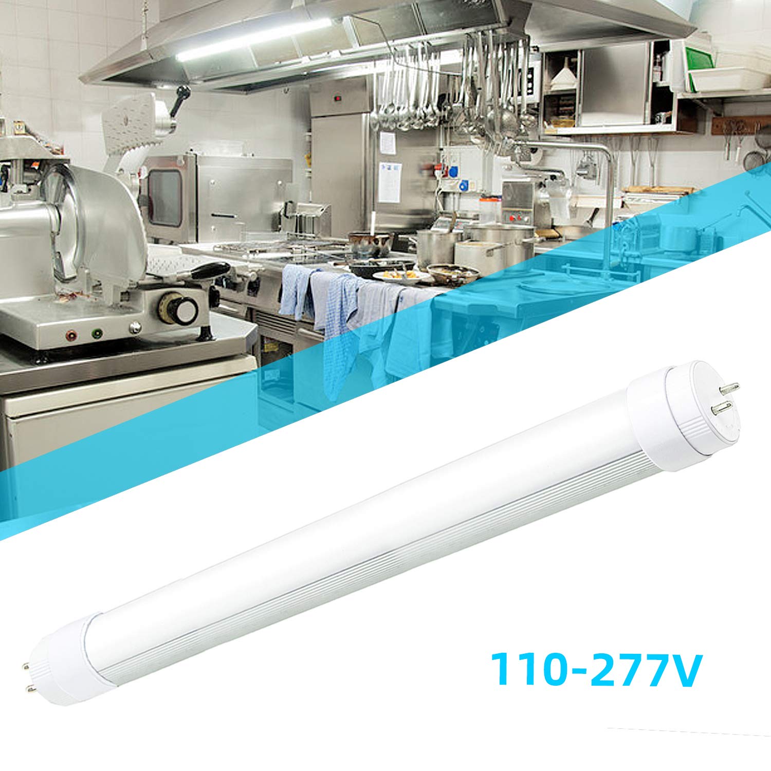 WYZM F15T8 LED Tube Light,120V 4-Pack of 7 Watt F15T8 RV Light Bulb,Rotatable end caps,18" (17-3/4" pin to pin) Length,5500K White Color