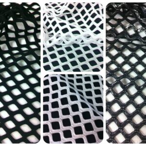 Big Hole Diamond Mesh on Stretch Polyester Spandex Fabric by The Yard (Black)