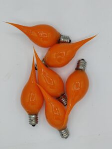 on the bright side primitive silicone dipped 5 watt light bulb - pack of 6 - orange