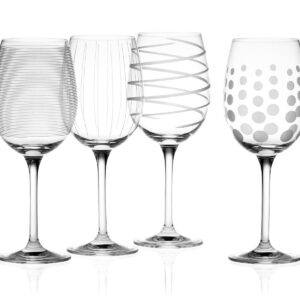 Mikasa Set of 4 Cheers Crystal White Wine Glasses, Silver