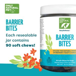 Only Natural Pet EasyDefense Barrier Bites Soft Flea Chews for Dogs - First Line of Defense Againts Fleas & Ticks, Boosts Immune System and Healthy Skin & Coat - (90 Bacon Flavored Soft Chews) 1 Pack