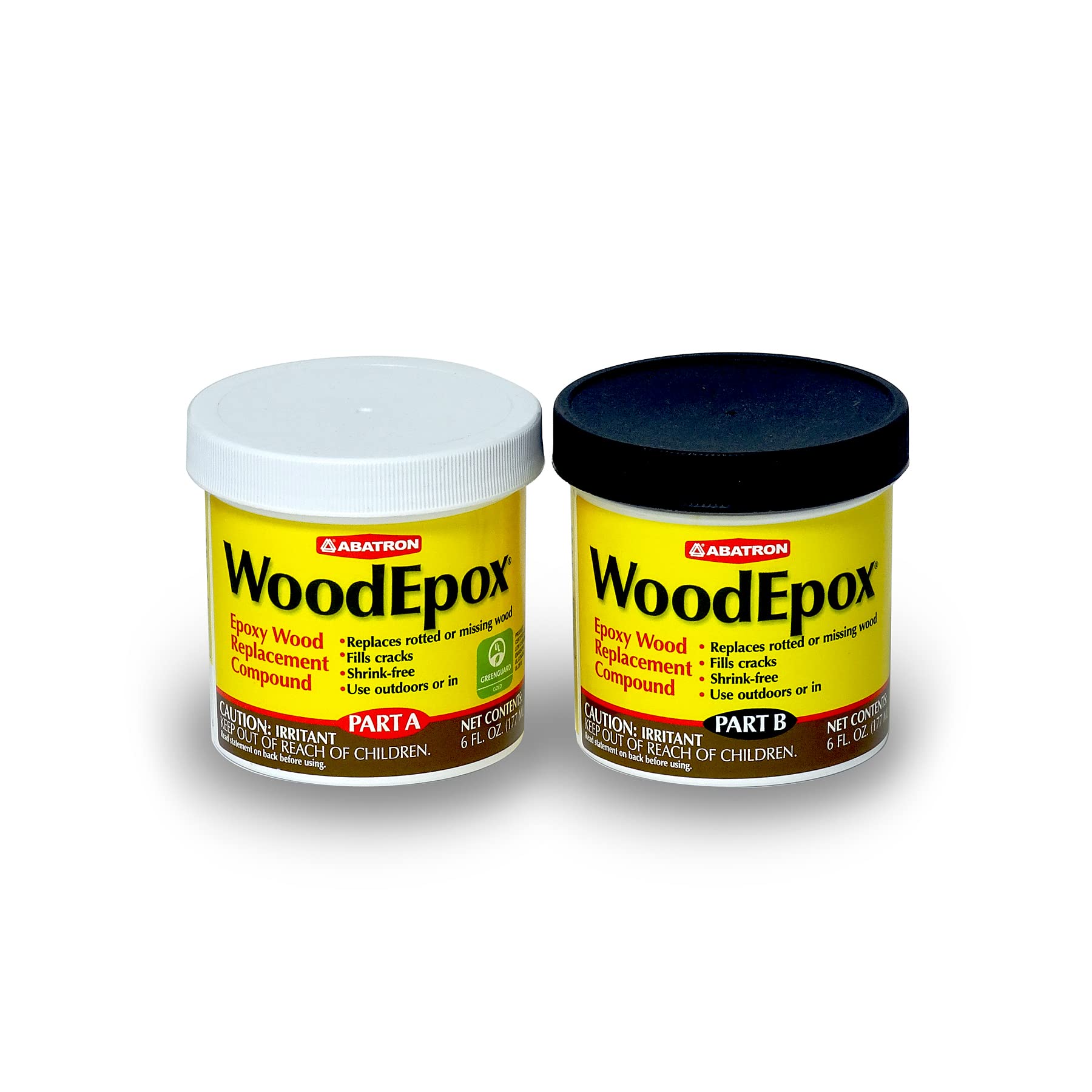 Abatron WoodEpox Kit - 12 oz - 2-Part Structural Epoxy Adhesive Filler - Wood Filler Putty