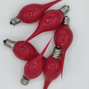 On The Bright Side Primitive Silicone Dipped 5 Watt Light Bulb - Pack of 6 - Red