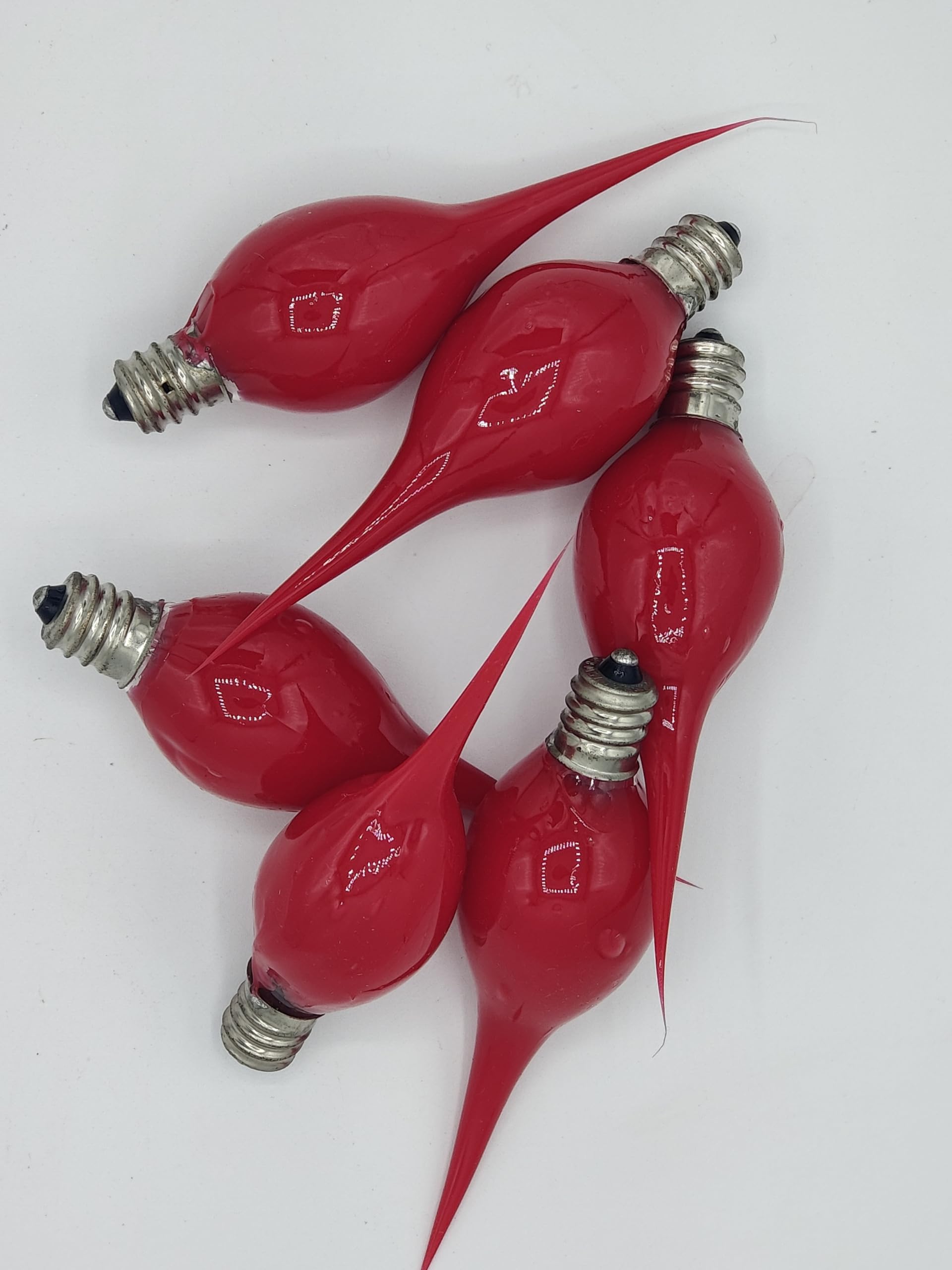 On The Bright Side Primitive Silicone Dipped 5 Watt Light Bulb - Pack of 6 - Red