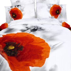 Dolce Mela DM493T Duvet Cover Set, Twin, Poppies