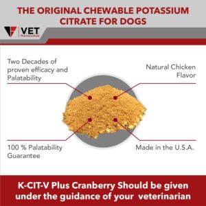 | V.E.T. PHARMACEUTICALS K CIT V Plus Cranberry Granules for Dogs and Cats - 300 gm Urinary pH Support