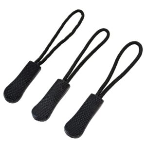 Zipper Pulls- Bskifnn 10pcs Black Nylon Cord Zipper Pulls Fits/Zipper Fixer with Non-slip Gripper