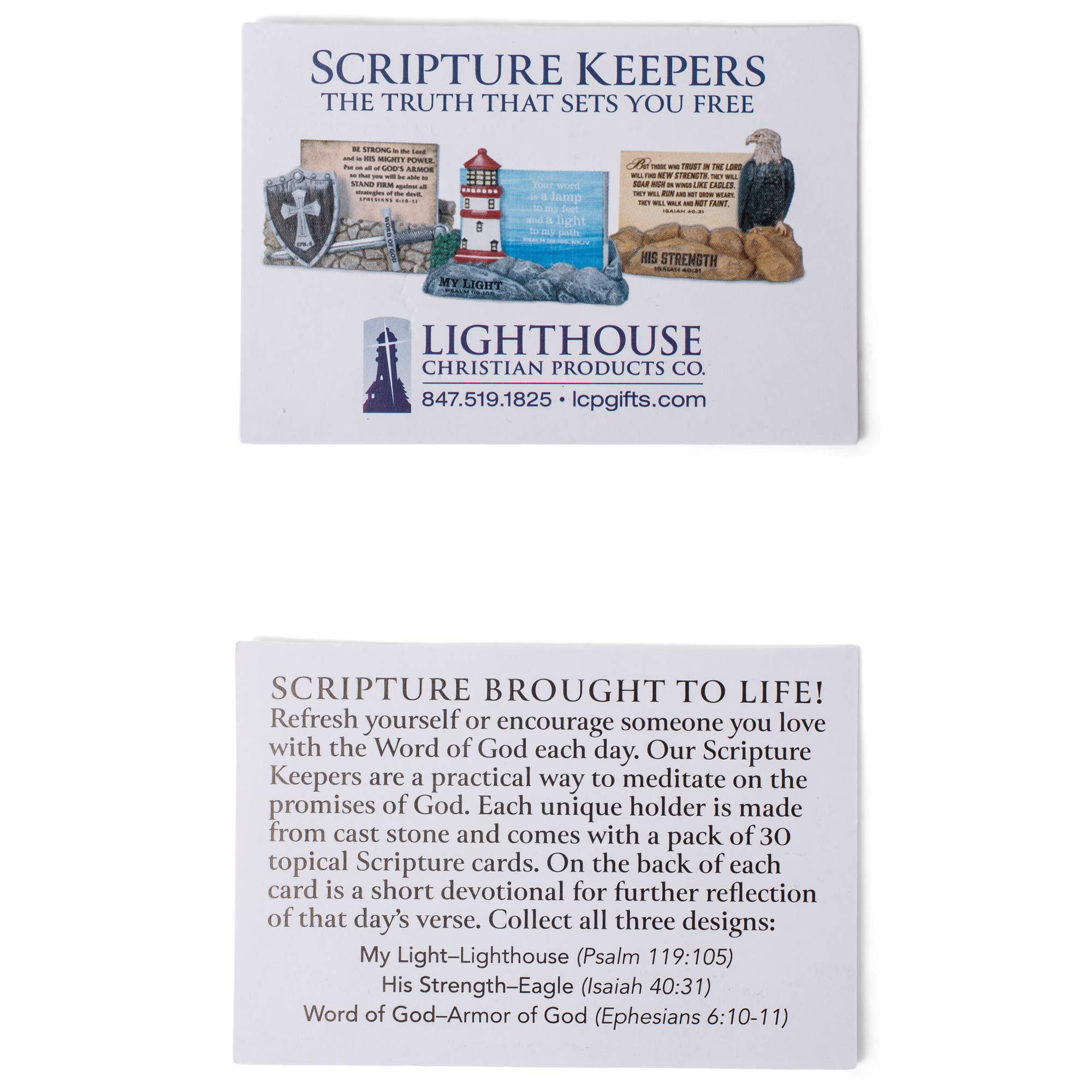 Lighthouse Christian Products Be Strong in The Word Trench Warfare 3.5 x 4.5 Cast Stone Scripture Card Holder