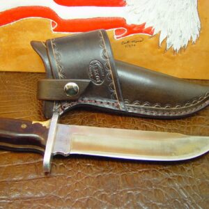 Buck 124 Cross Draw Knife Sheath Made Out of Buffalo Hide Leather.