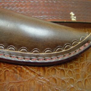 Buck 124 Cross Draw Knife Sheath Made Out of Buffalo Hide Leather.