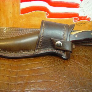 Buck 124 Cross Draw Knife Sheath Made Out of Buffalo Hide Leather.